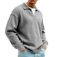 thumbnail image 5 of Vetsdori Mens Long Sleeve Shirts Waffle Outdoor Pullover Comfy Winter Collar Trendy Casual Tshirts for Men, 5 of 5