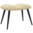 thumbnail image 3 of vidaXL Relaxing Chair with a Stool Cream White Velvet, 3 of 7