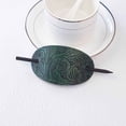 thumbnail image 2 of Xihbxyly Pinza de Cuero para El Cabello, Elegante Pasador Ovalado de Cuero Sintético, Accesorio Duradero de Madera, Pasador Fácil de Usar, para Uso Diario, Fiestas y Viajes, Regalo Perfecto para Muje, 2 of 3