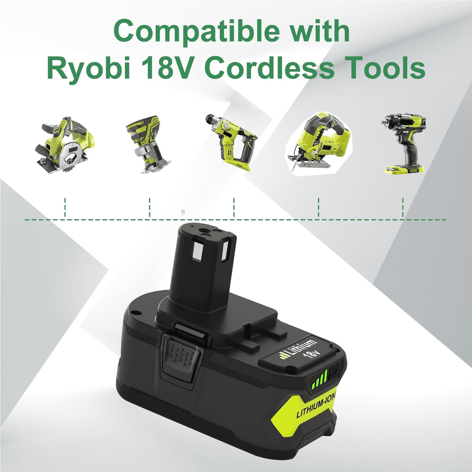 [2Pack] 8.0Ah Battery Replace for Ryobi 18V Battery ONE+P102 P103 P105 P107 P108 P109 P122 Cordless Tool Battery