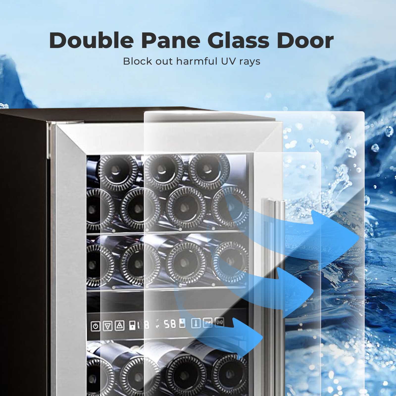 WAA 3.1 Cu.Ft. 1-Door Stainless Steel Glass Door Beverage Refrigerator