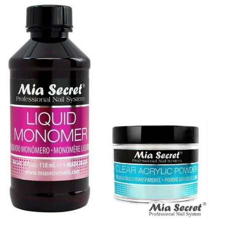 *LAWholesaleStore* Mia Secret 4 Oz Liquid Monomer 2 Oz Clear Acrylic Powder Professional Nail