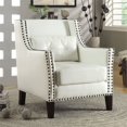 thumbnail image 2 of Bowery Hill Chaise d'Appoint Rembourrée avec Garniture Cloutée en Blanc, 2 of 2