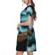 thumbnail image 2 of Balery Blue Viper Snake Vestidos sueltos de manga corta para mujer, vestidos de verano 2025, vestidos casuales de corte A con vuelo., 2 of 6