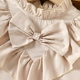 thumbnail image 5 of Mercatoo Girls Fall Winter Long Sleeve Ruffle Bow Lace Shirt Plaid Skirt 2Pcs Set Toddler Baby Girls Clothes for 2 to 6 Year, 5 of 9