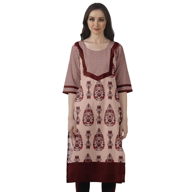 Moomaya Kurti Droit pour Femmes Tunique Indienne Imprimée Kurta Longue