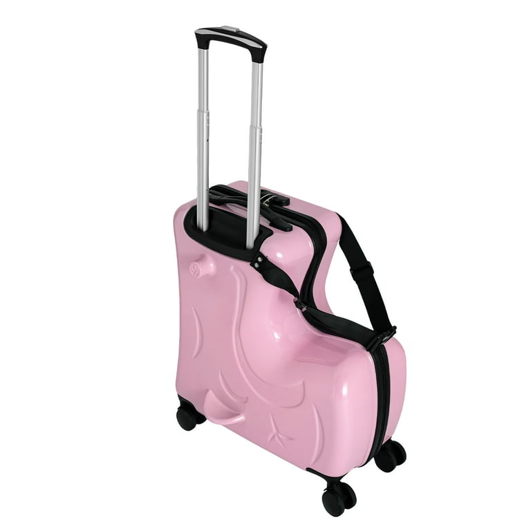 YIYIBYUS 20 Inch Pink Children s Suitcase Kids Ride On Suitcase
