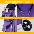 thumbnail image 3 of ZENY 4 Wheel Foldable Dog Pet Stroller - Purple, 3 of 9