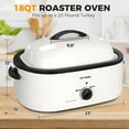 thumbnail image 6 of Roaster Oven 20 Quart, Electric Roaster Oven, Turkey Roaster Oven Electric with Self-Basting Lid, Removable Pan and Rack, Full-Range Temperature, Powerful 1450W Stainless Steel Roaster Oven, White, 6 of 7