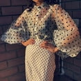 thumbnail image 3 of Femmes Polka Dot Transparent à Travers Longues Manches Blouse Club T Shirts, 3 of 4