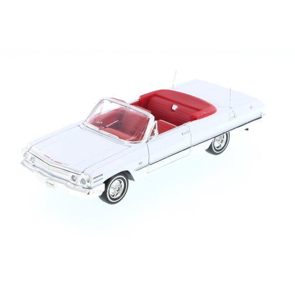 1963 Chevy Impala Convertible, White - Welly 22434 - 1/24 Scale Diecast Model Toy Car (Brand New, but NOT IN BOX)