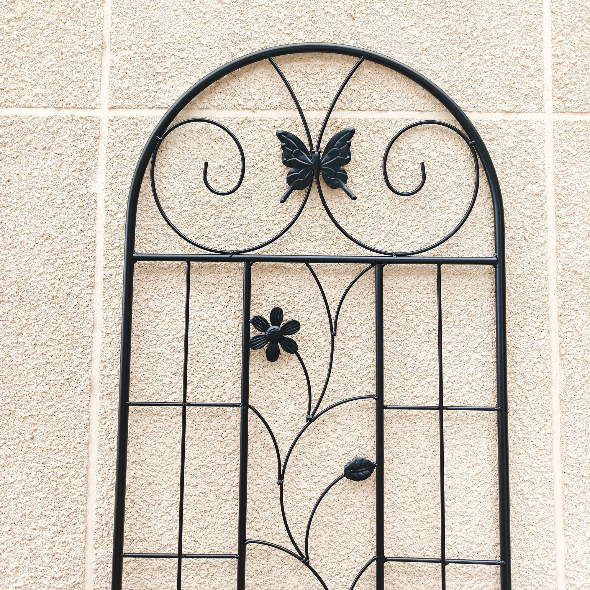 Heavy Duty Rustproof Black Iron Garden Trellis 4 Pack  71" x 19.7" For Potted Plant Support & Climbing Vines