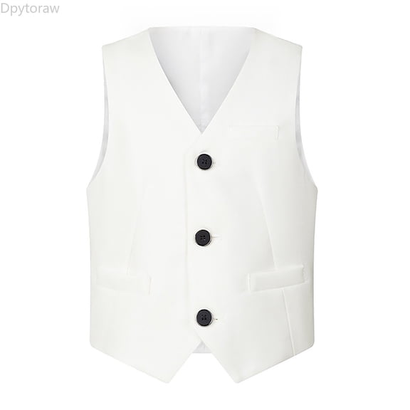 Dpytoraw Boy's Button Formal Suit Vest Teens Boy Dress School Clothes Size 2-3 Years
