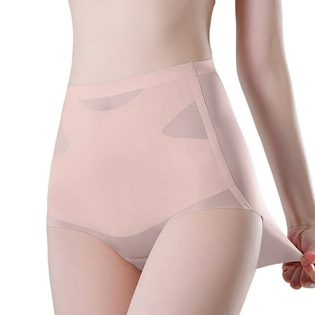 Women Fashion Panties Soft Comfortable High-Waist Shaping Seamless Silk Dailywear Comfy Lightweight Briefs No Show Breathable Stretch Thong Underpants