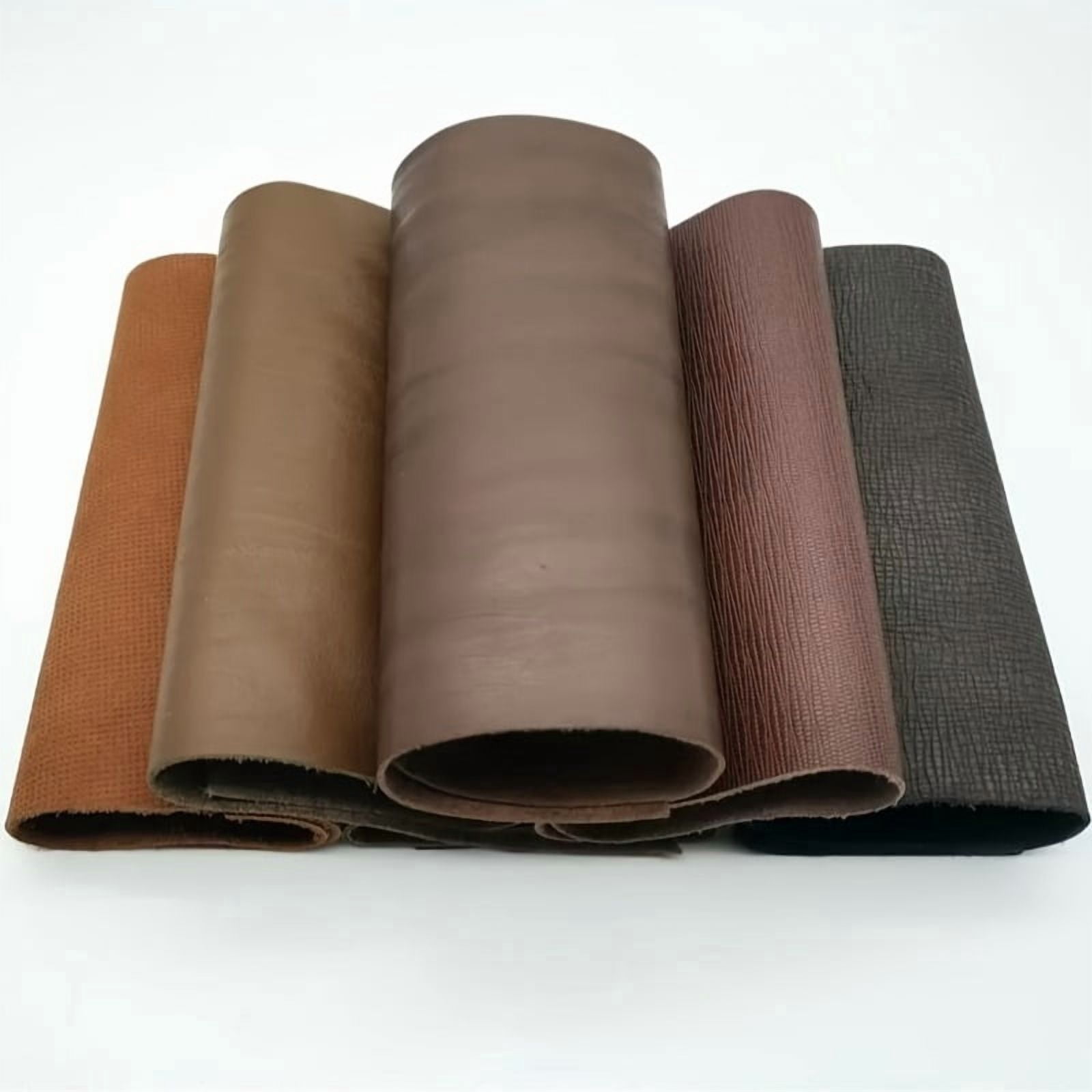 10Pcs Premium Genuine Cowhide Leather Sheets, 11.81x7.87 Inches Rectangular Leather Samples, Random Colors for DIY Leather Crafts & Handicraft Projects