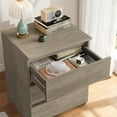 thumbnail image 6 of Homfa 3 Drawers Nightstand, Small Sofa Table, Wooden Storage Cabinet for Living Room, Wash Gray Finish, 6 of 9