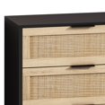 thumbnail image 3 of Storage Cabinet with Drawers, Black Rattan-Style MDF Cabinet for Living Room Bedroom Entryway, 3 of 8