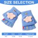 thumbnail image 2 of Guantes convertibles con parte superior abatible para niños, manoplas de punto cálidas sin dedos para niños y niñas de 4 a 12 años, 2 of 5
