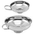thumbnail image 1 of 2pcs Canning Funnel with Handle Metal Funnel Caning Kitchen Wide Mouth Funnel for Oil Liquor Canning, 1 of 8