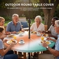 thumbnail image 3 of Round Outdoor Tablecloth with Umbrella Hole and Zipper, Burnt Orange Green Ombre Tablecloth with Elastic Waterproof, Color Gradient Modern Abstract Art Patio Table Covers for 31" - 35" Pool Tables, 3 of 9