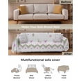 thumbnail image 3 of Botanical Boho Sofa Covers for 3 Cushion,Washable Couch Cover for Sectional Sofa Slipcovers with Tassel,Geometric Floral Southwestern Stripe Aztec Grey Loveseat Cover Futon Cover Throw Blanket 71x118, 3 of 8