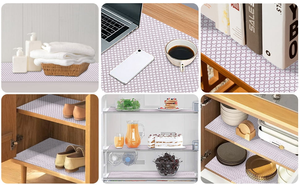 RAY STAR Purple Shelf Cabinet Liner, 18inx4FT Drawer Liners Non-Adhesive Non Slip Shelving Liner for Kitchen Cabinets