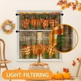 thumbnail image 4 of Hello Pumpkins Kitchen Window Curtains and Valances Set 36 Inch, Fall Rustic Wooden Farmhouse Short Tier Curtain for Cafe Living Room Bathroom, Autumn 3 Pieces Set Kitchen Decor, 4 of 6