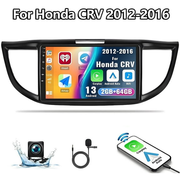 IKASEFU Car Stereo Radio for Honda CRV 2012-2016 with Wireless Carplay & Android Auto, Android 13 9" Head Unit, GPS, Bluetooth, WiFi, FM, RDS, HiFi Radio