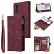 thumbnail image 1 of For Samsung Galaxy A35 5G Case Zipper Leather Wallet Cover with Multiple Card Slots - Wine Red, 1 of 5