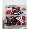 thumbnail image 2 of Juego de 4 fundas de almohada decorativas de 18.0 x 18.0 in, color rojo y negro, 2 of 5