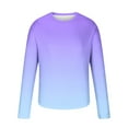 thumbnail image 3 of Dagegui Long Sleeve T-Shirts for Men Gradient Color Tie Dye Shirt Big and Tall Loose Fit Casual Pullover Shirts Fall Basic Crewneck Tees Tops Clearance Sale Purple 5XL, 3 of 5