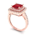 thumbnail image 2 of Halo Engagement Ring for Women - 2.07ct Simulated Ruby in 14K Rose Gold Promise Ring, 2 of 6