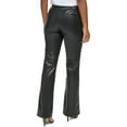 thumbnail image 3 of Calvin Klein Womens Faux Leather High Rise Flared Pants, 3 of 3