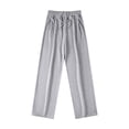 thumbnail image 2 of Diufon Wide Leg Pants for Women Solid Color Pleated Sports Pants Elastic Waist Drawstring Palazzo Pants, 2 of 3