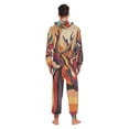 thumbnail image 6 of Antler Head Colorful Adult Onesie Pajamas Slim Fit Christmas One Piece Suit Pjs for Women and Men Hooded Zipper, 6 of 7