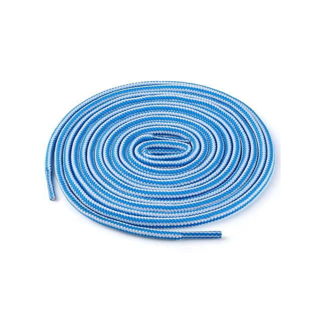 INSPIRE CHIC Unisex Round Rope Dual Colored Striped 1/5 Thick Boot Shoelace 120cm / 47.24" White Blue