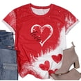 thumbnail image 2 of Camiseta holgada de manga corta con cuello redondo y estampado informal para el Día de San Valentín a la moda para mujer Pompotops hfajkhk126791, 2 of 5