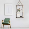 thumbnail image 2 of Hanging Shelves 3-Tiered Wood Shelves Rack Rope Shelf, 2 of 3
