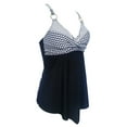 thumbnail image 6 of Saving UTSJKR Womens Two Piece Swimsuits Polka Dot Twist V Neck Underwire Tankini Swimsuit Tops with Bottom Flowy Bathing Suits Black XXXXL, 6 of 8