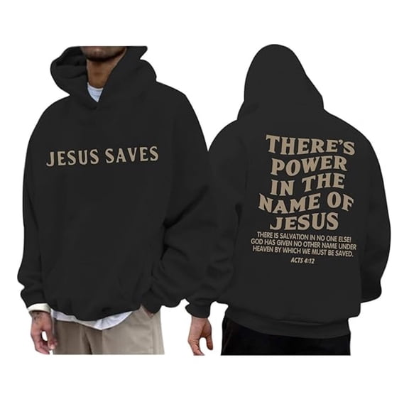 Christian Jesus Saves Hoodies for Men Inspirational Religious Faith Sweatshirts Vintage Bible Verse Graphic Pullovers