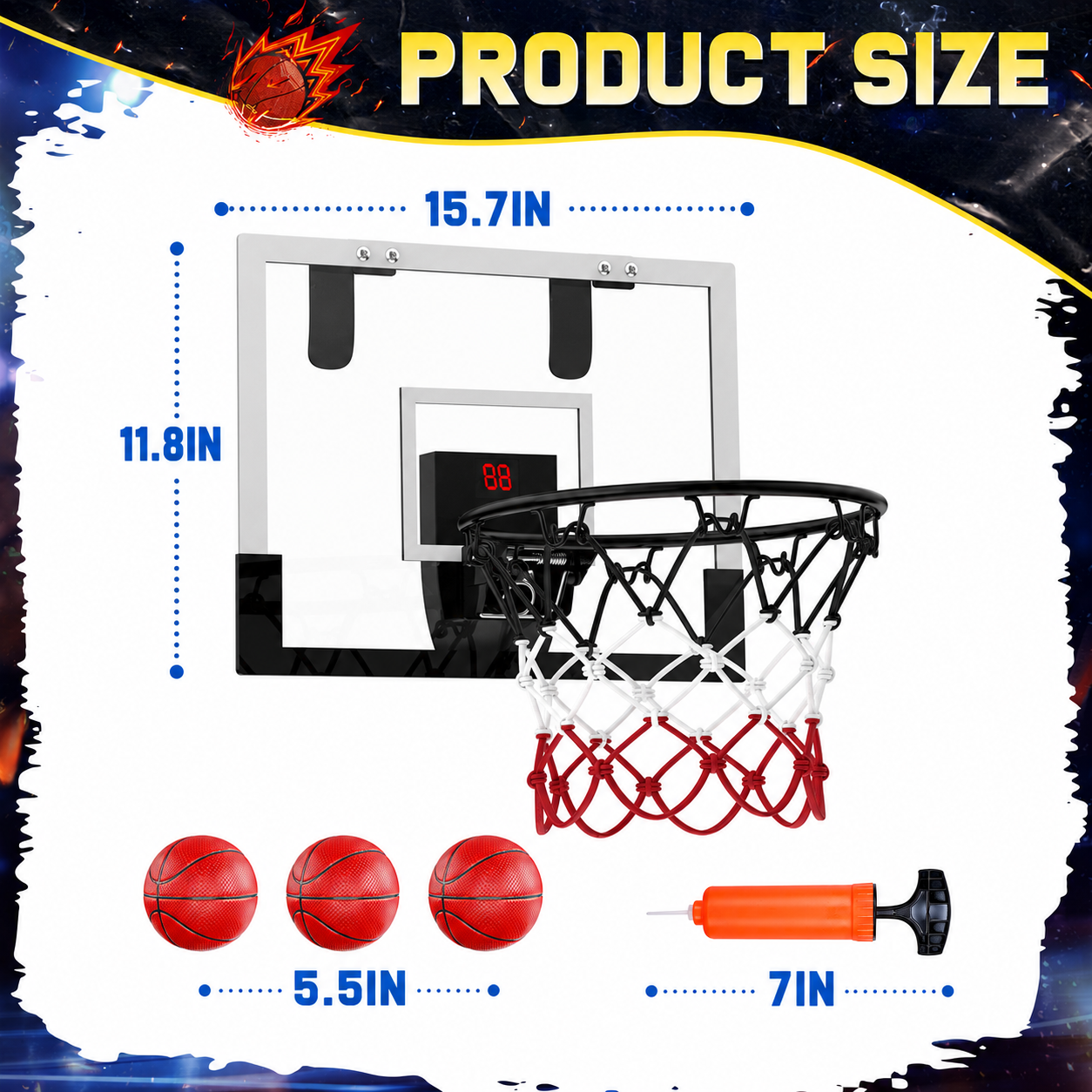 JoyStone Indoor Basketball Hoop Set with Electronic Scoreboard photo 8