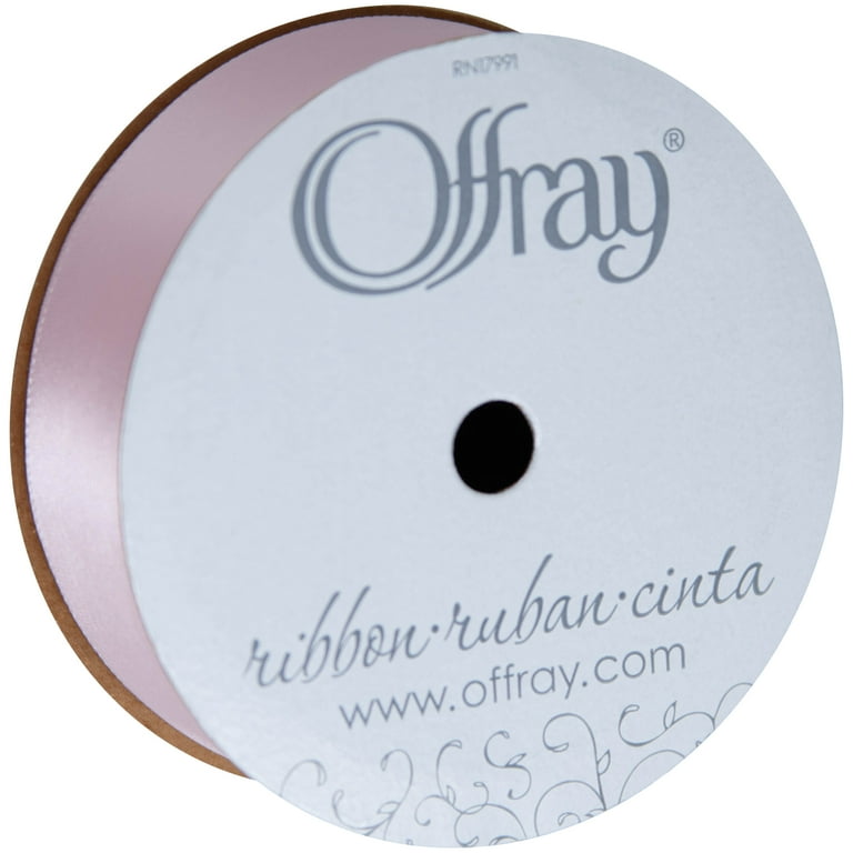Offray Ribbon, Carnation Pink 7/8 inch Single Face Satin