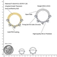 thumbnail image 3 of Right Grand ASTM F136 Titanium 16G Hinged Daith Earring Segment Hoop 8mm/10mm CZ Septum Clicker Nose Ring Piercing Body Jewelry, 3 of 10