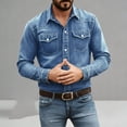 thumbnail image 6 of Fwqbns Men's Western Button Down Long Sleeve Denim Shirt, Lightweight Stretchy Fabric, Casual & Outdoor Wear, Available in Multiple Colors, 6 of 9