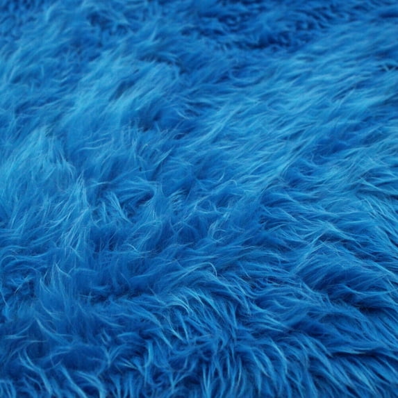 FREE SHIPPING!!! Turquoise Short Pile Luxury Shag Faux Fur Fabric, DIY Projects by Half Yard