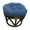 Indigo Blue, variant on International Caravan Rattan Ottoman with Micro Suede Cushion
