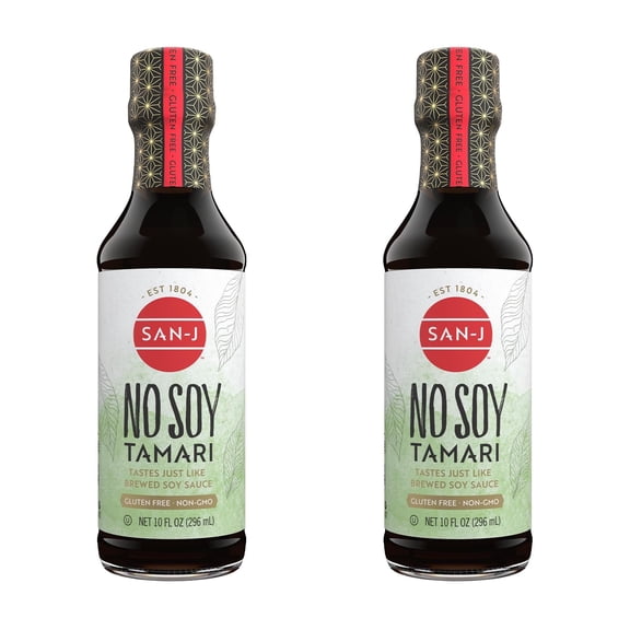 San-J - No Soy Tamari - Specially Brewed Soy Sauce Alternative - 10 oz. Bottles - 2 Pack