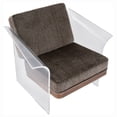 thumbnail image 5 of Float Contemporary Chair in White Mohair Fabric accented by Walnut Wood and Clear Acrylic by LumiSource, 5 of 7