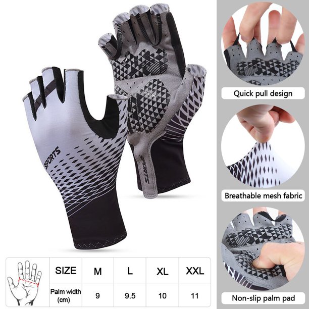 Guantes de medio dedo para deportes, manoplas antideslizantes para gimnasio, bicicleta, entrenamiento físico, ejercicio, levantamiento de pesas, ciclismo al aire libre Fivean Guantes deportivos