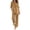 Khaki, variant on Bosfbaoi Two Piece Sets for Women Linen Blend Relaxed Fit Outfit Set Asymmetrical 3/4 Sleeve V-Neck Tops Elastic Waist Wide Leg Pants Summer Casual Outfits
